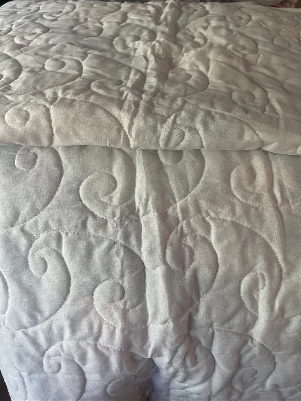 Quilt pink floral NEW machine stitched